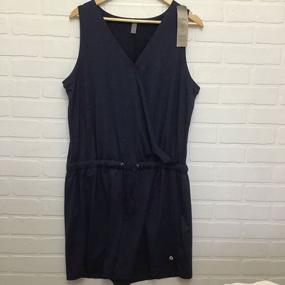 Reitmans Navy Sleeveless Resort Romper Elastic Waist Shortall XL NWT shortall - Picture 14 of 16